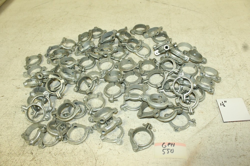 A lot of 1 1/2" Galvanized Split Ring Pipe Hangers