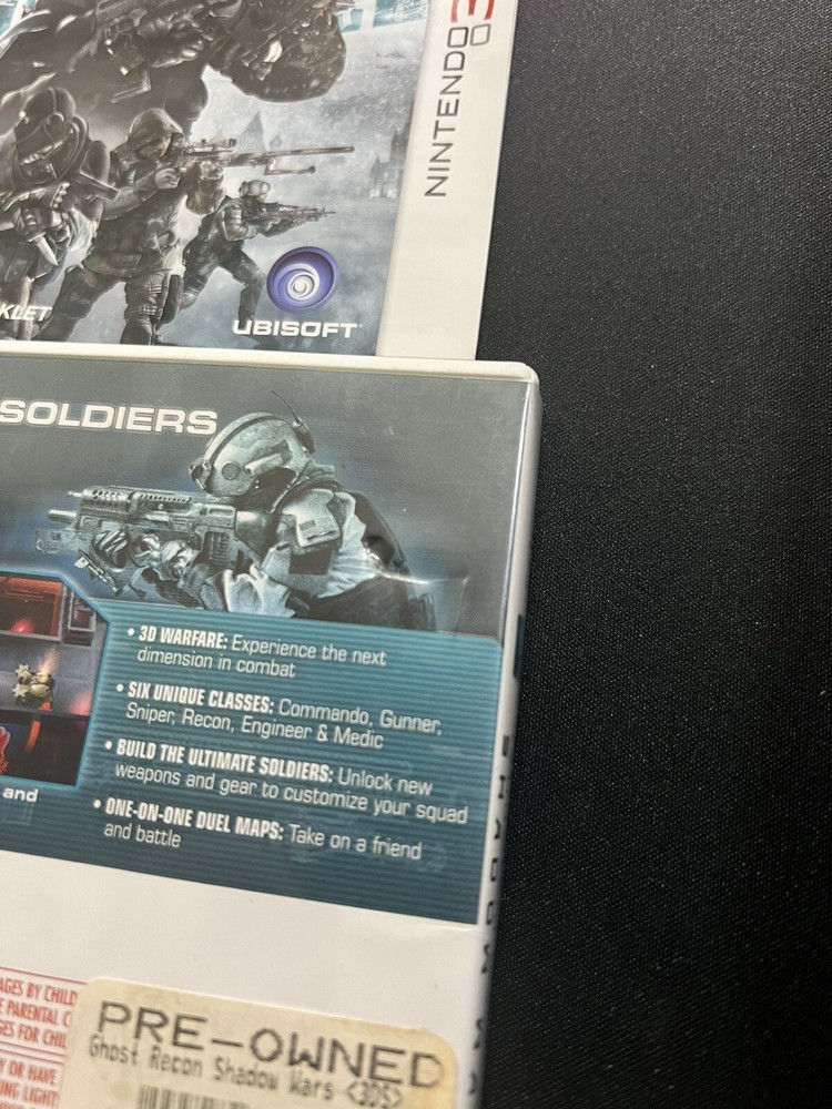 CASE + MANUAL ONLY Ghost Recon Shadow Wars Authentic Nintendo 3DS