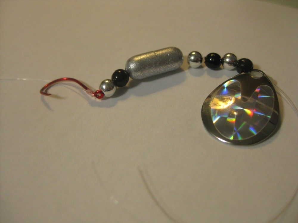 2 Hook Floating Float Spinner Blades Rigs Crawler Harness (Silver Holographic)