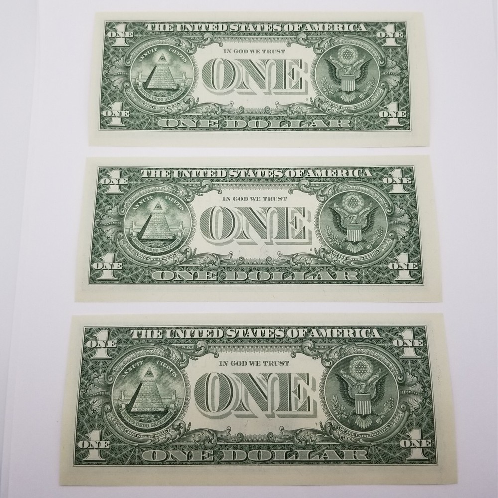 Misaligned Miscut Dollar Bill Sequential (Lot) Consecutive $1 US Series 2021 L