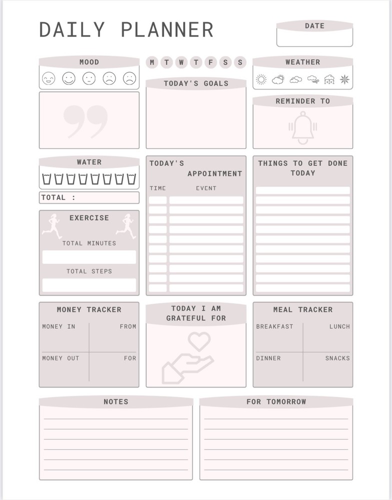 2024 Printable Minimalist Digital Calendar&Planner Set