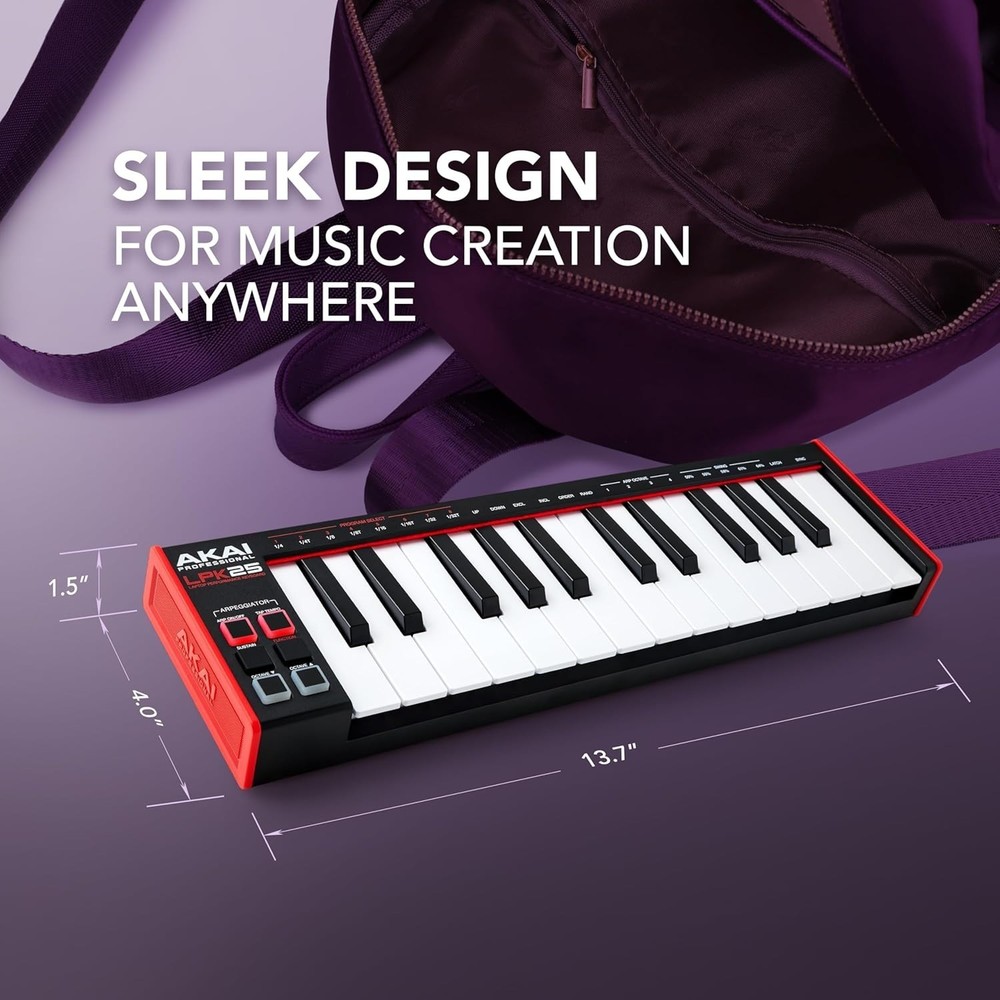 Compact USB MIDI Keyboard Controller with 25 Synth Keys for Music Creation