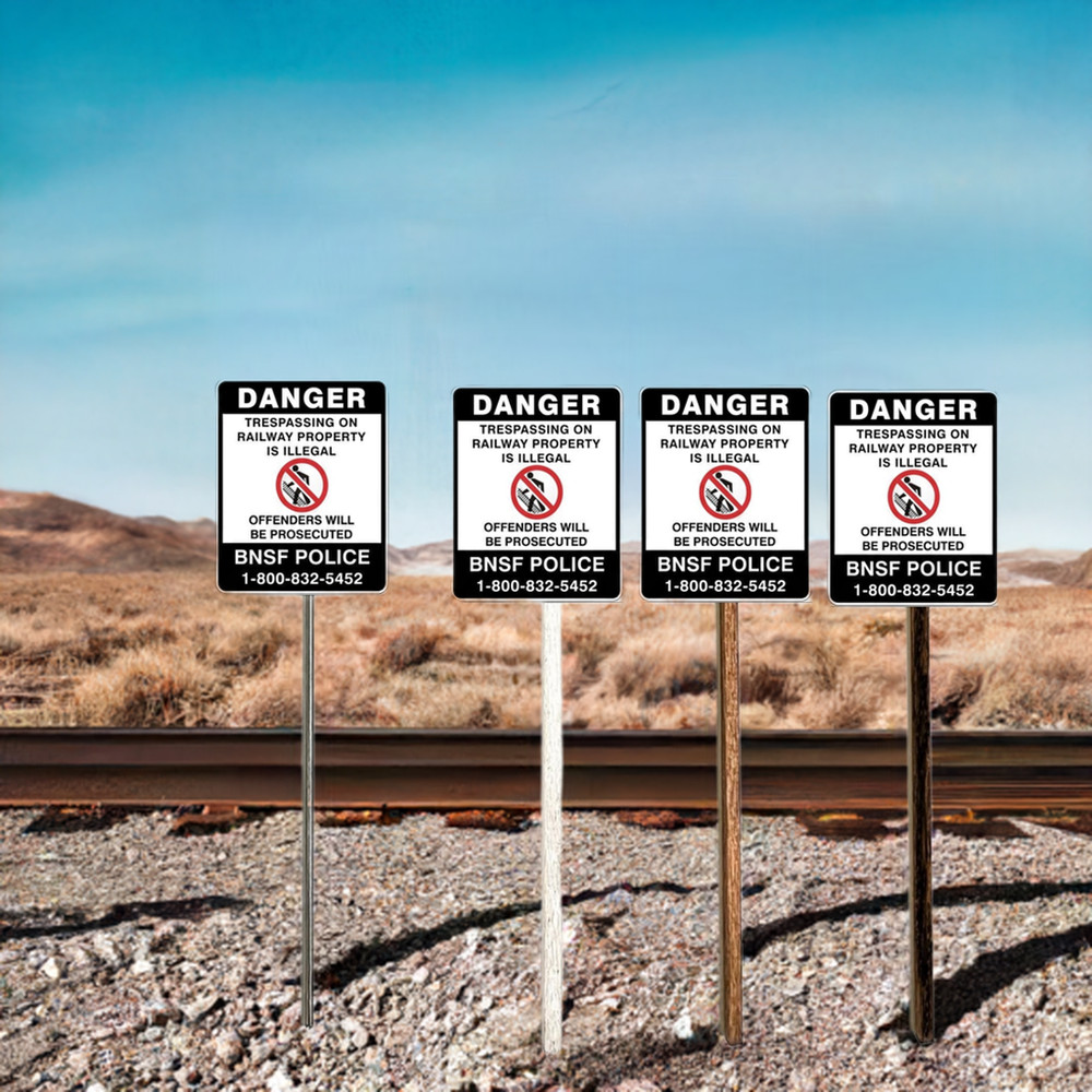 HO Scale - BNSF - No Trespassing - 2 Pack