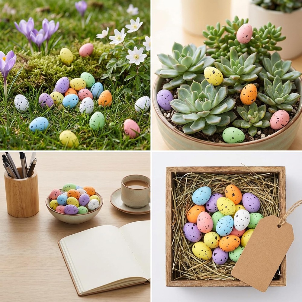 300 Pcs Mini Easter Eggs Speckled Foam Easter Eggs, 3 Sizes Artificial Easter...