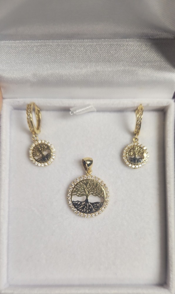 14k Gold Set Life Tree Theme