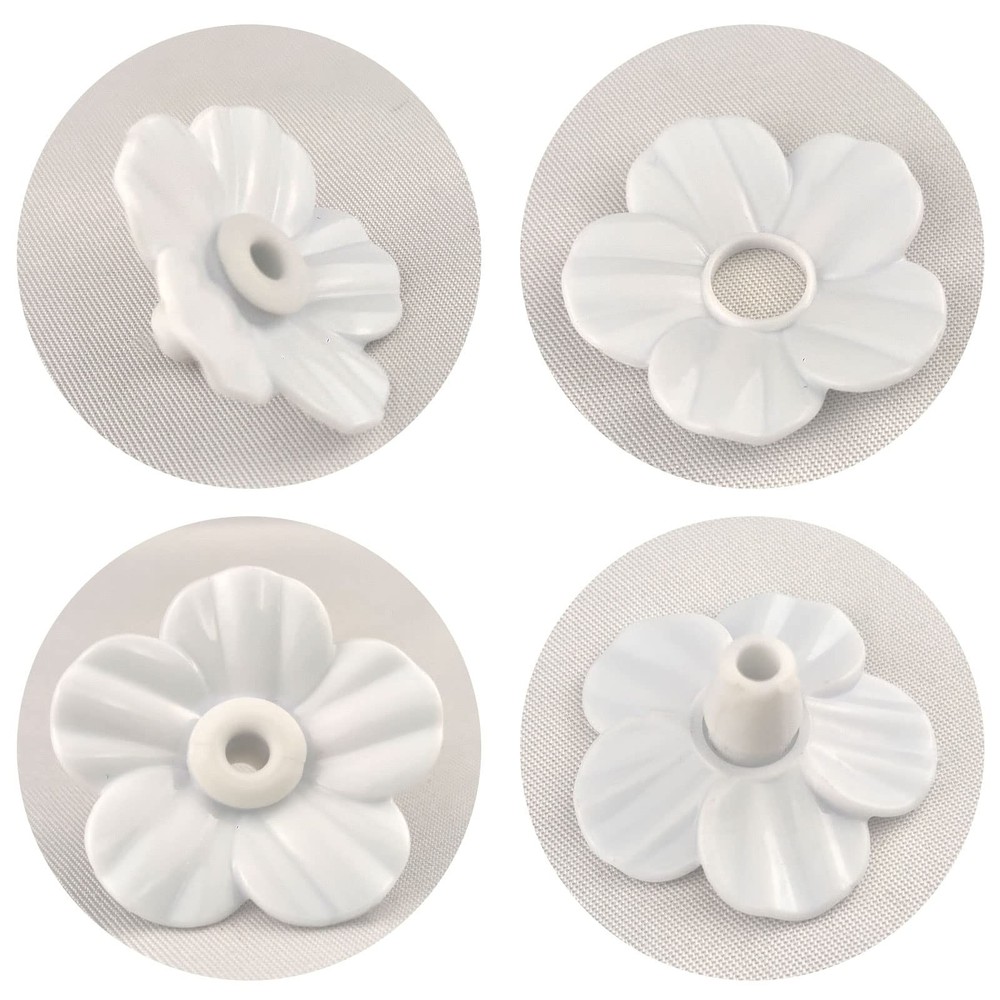 30 Sets Hummingbird Flowers, Unique Replaceable Bird Feeder White