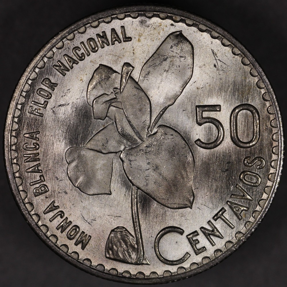 1963 Guatemala Silver 50 Centavos Uncirculated