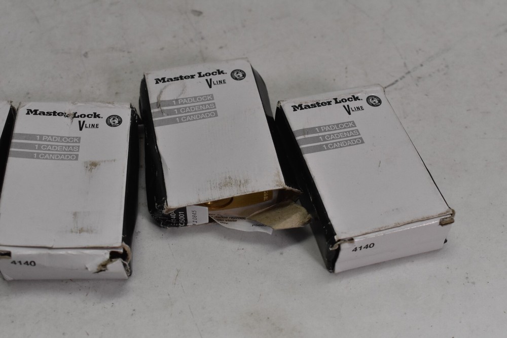 5 Master Lock 4140KA Padlock Keyed Different Standard Shackle Rectangular Brass