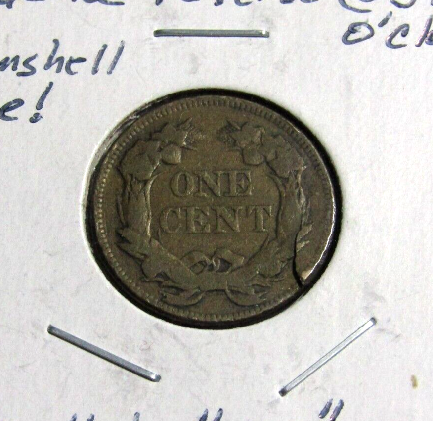 1858 Flying Eagle Cent Small Letters Clamshell Like Lamination #351 - VG