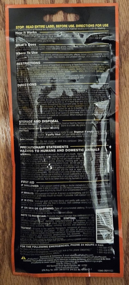 Fruit Fly BarPro Fly Strip Solid Unit Formula Protects up to 4 Months Bar Pro