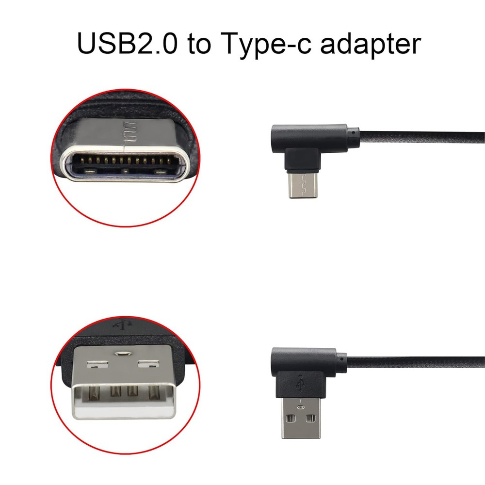 Double Elbow Type C Cable Right Angle Nylon Braided USB 2.0A to C Cable...