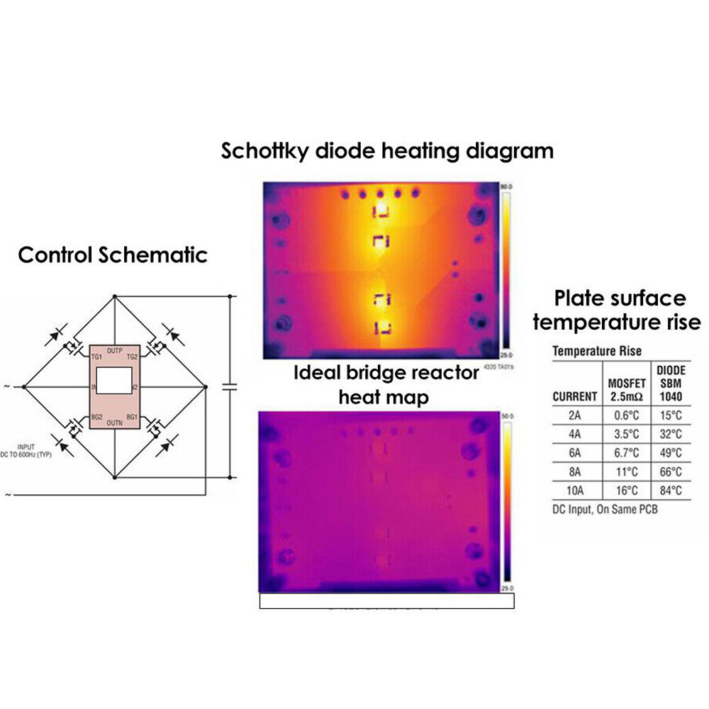 2 High Efficiency Ideal Diode Bridge Rectifier Filter Module Low Heat Generation