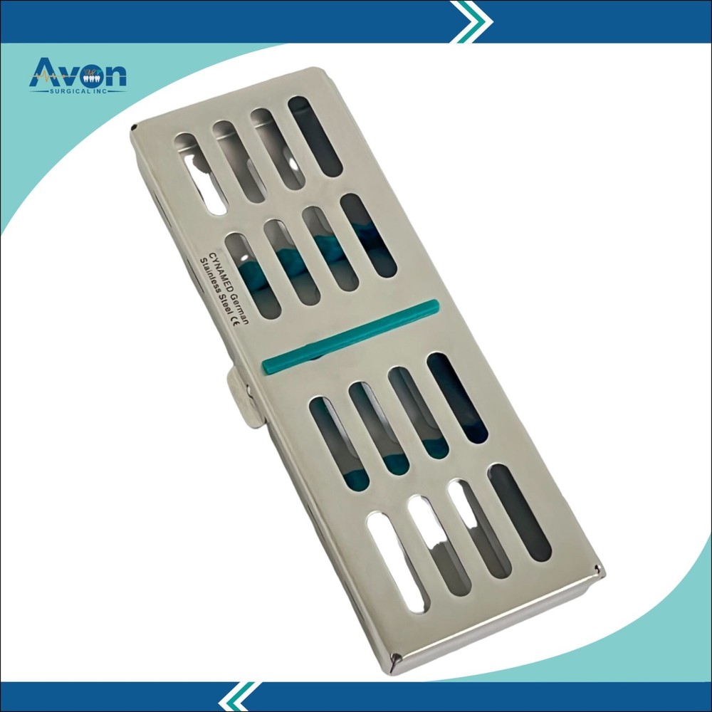Autoclave Sterilization Box for 5 Instruments with Silicone Inserts - German CE