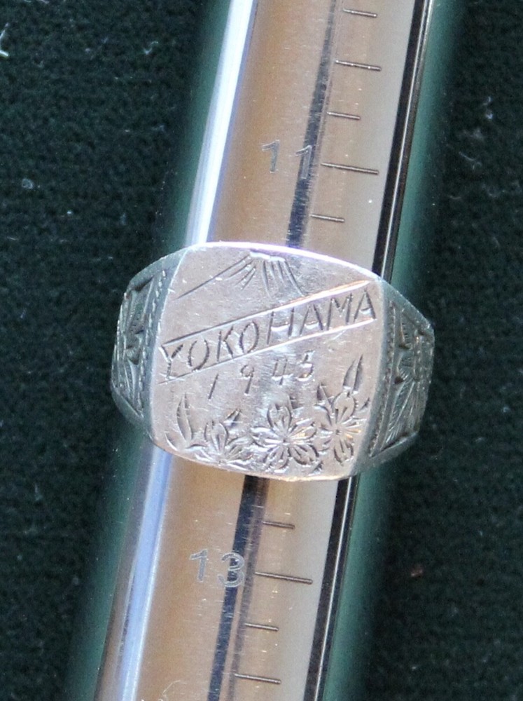 U.S. Occupation Forces 1945 Japan Silver Ring Yokohama Sz. 12