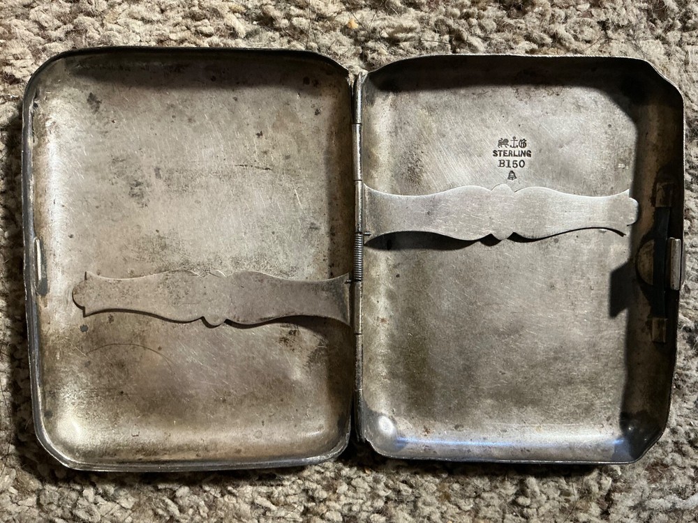 GORHAM Sterling Silver B150 Cigarette Case 3 oz pre 1918 DENTED needs cleaning