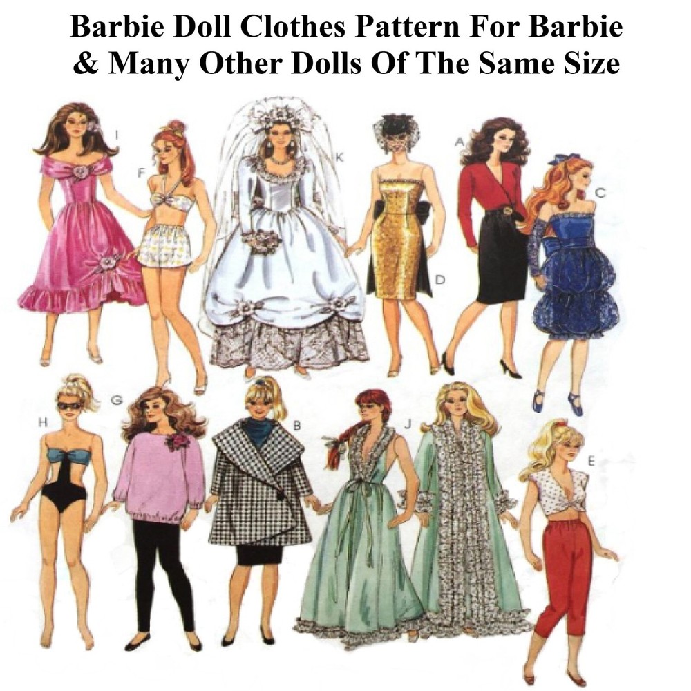 Barbie Doll Clothes Pattern Vintage Sewing Pattern