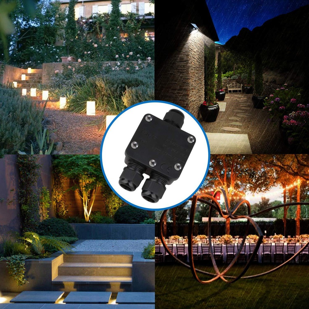 2 Pcs Waterproof Junction Box 3 Way Ip68 External Waterproof Electrical Junction