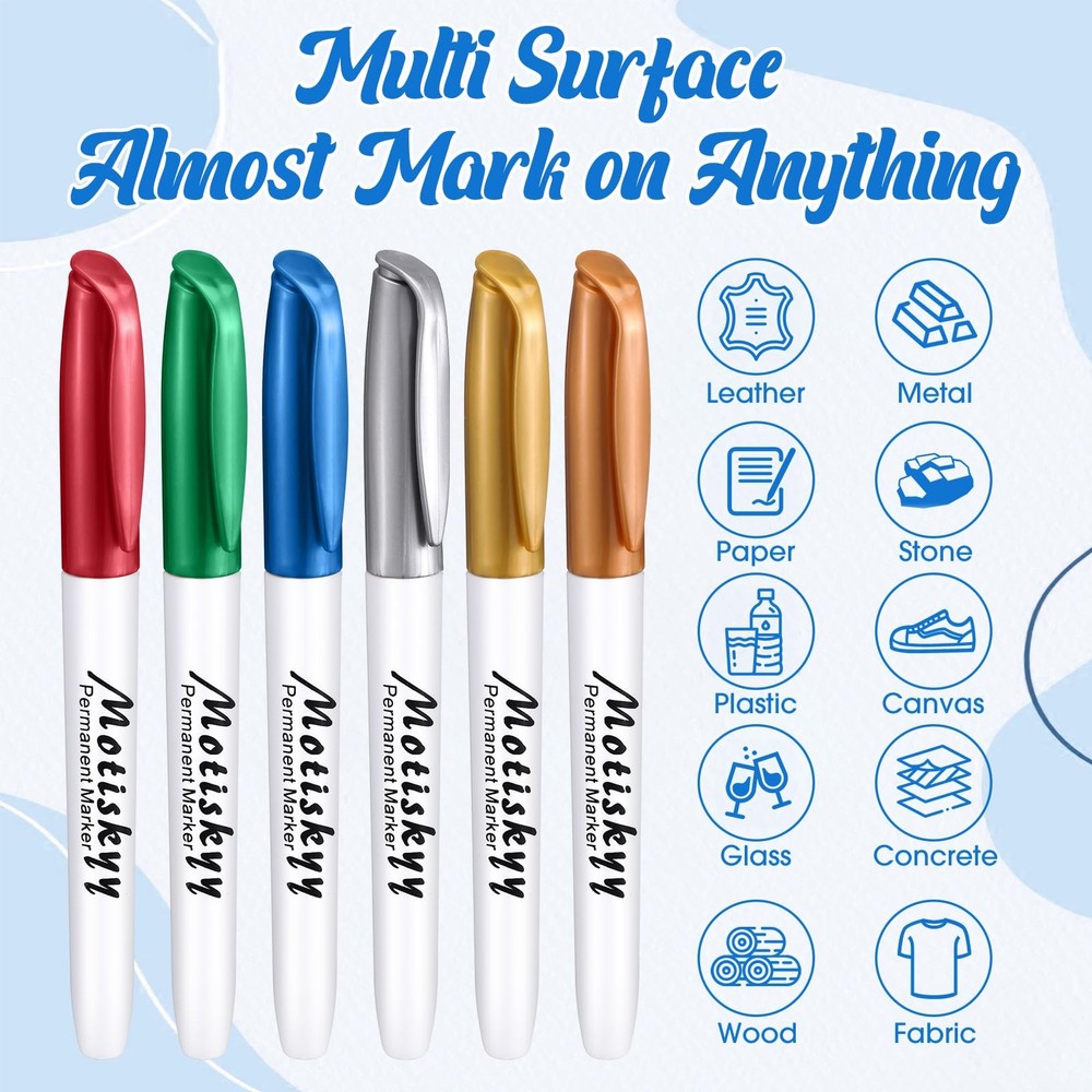 48 Pcs Metallic Permanent Markers Bulk Metallic Marker Pens Medium Tip Quick