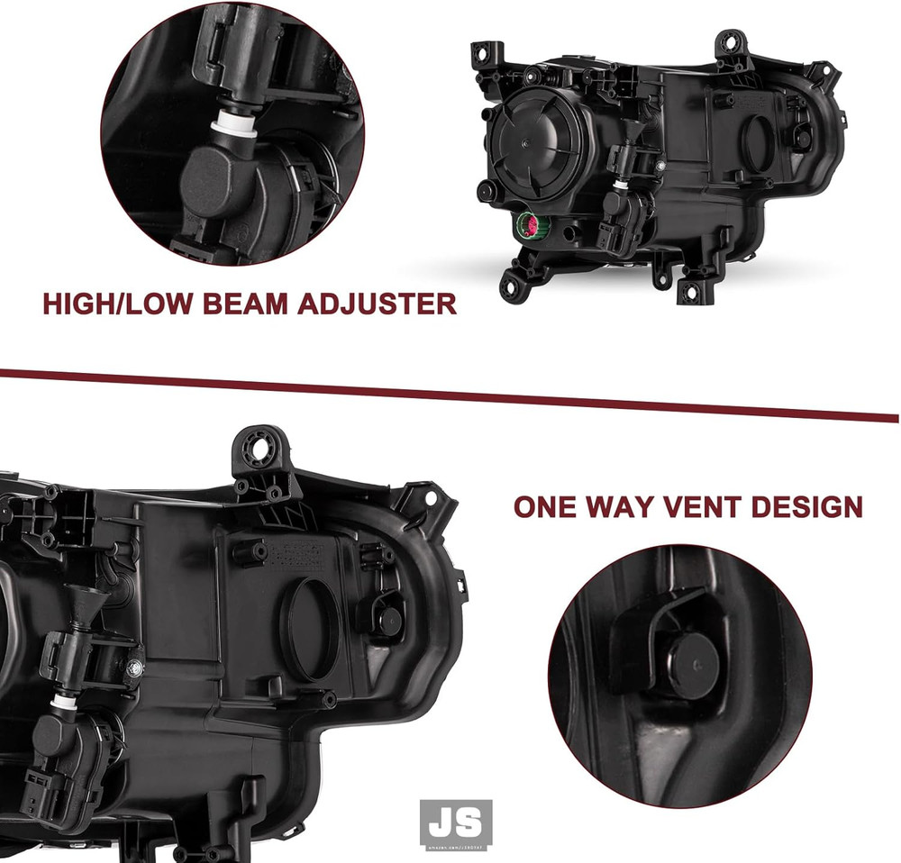 Halogen Headlight Assembly Compatible with 2014-2018 Jeep Cherokee Projector Hea