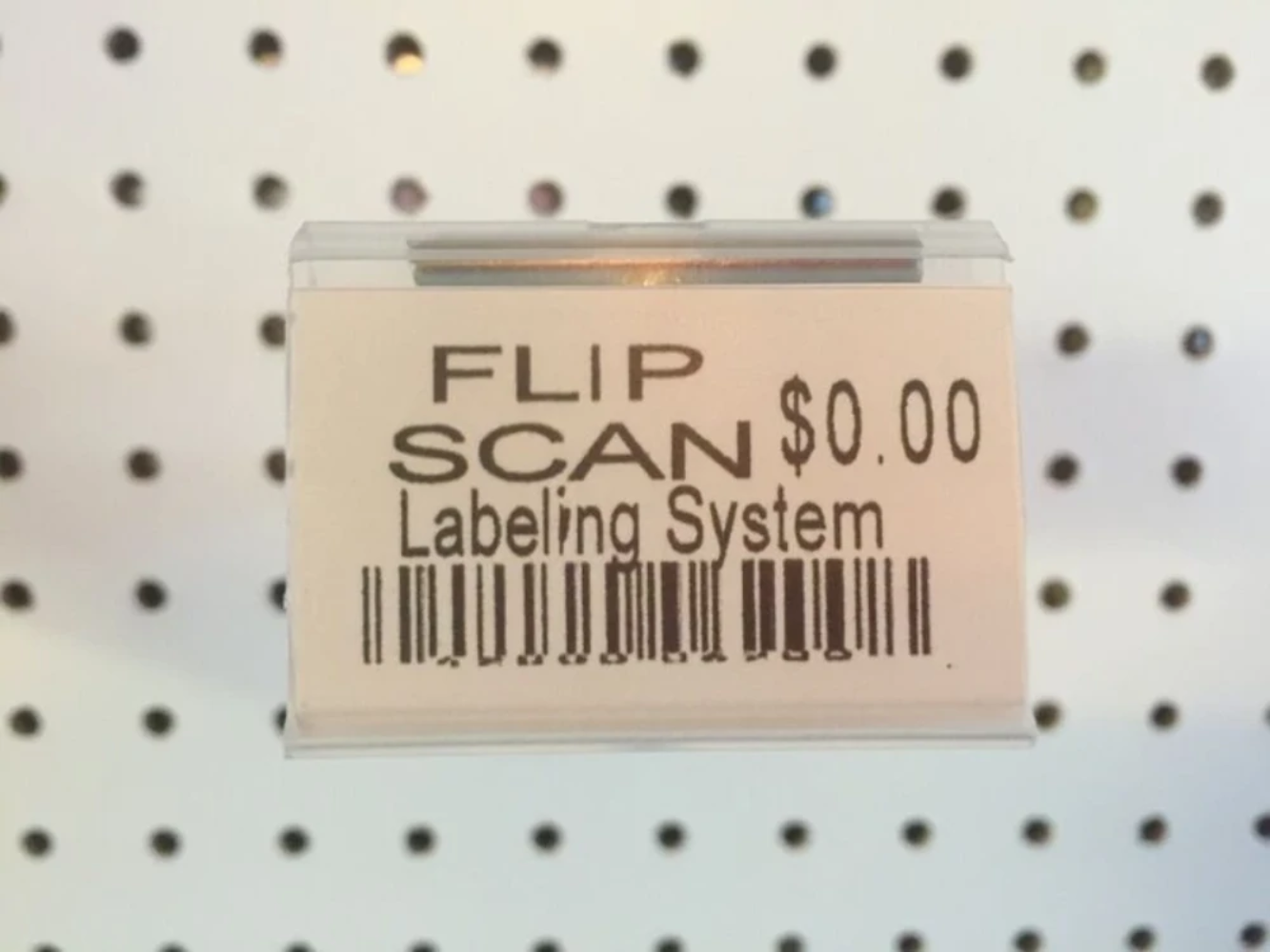 100 PACK 1.25 X 2 inch Label Holder for Flip Scan™ Pegboard Hooks. Made in USA