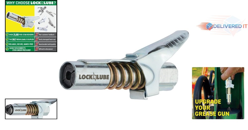Hands-Free Grease Coupler for Efficient Zerk Fitting Connection without Mess