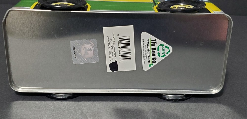 John Deere Bus Shaped Tin Coin Box