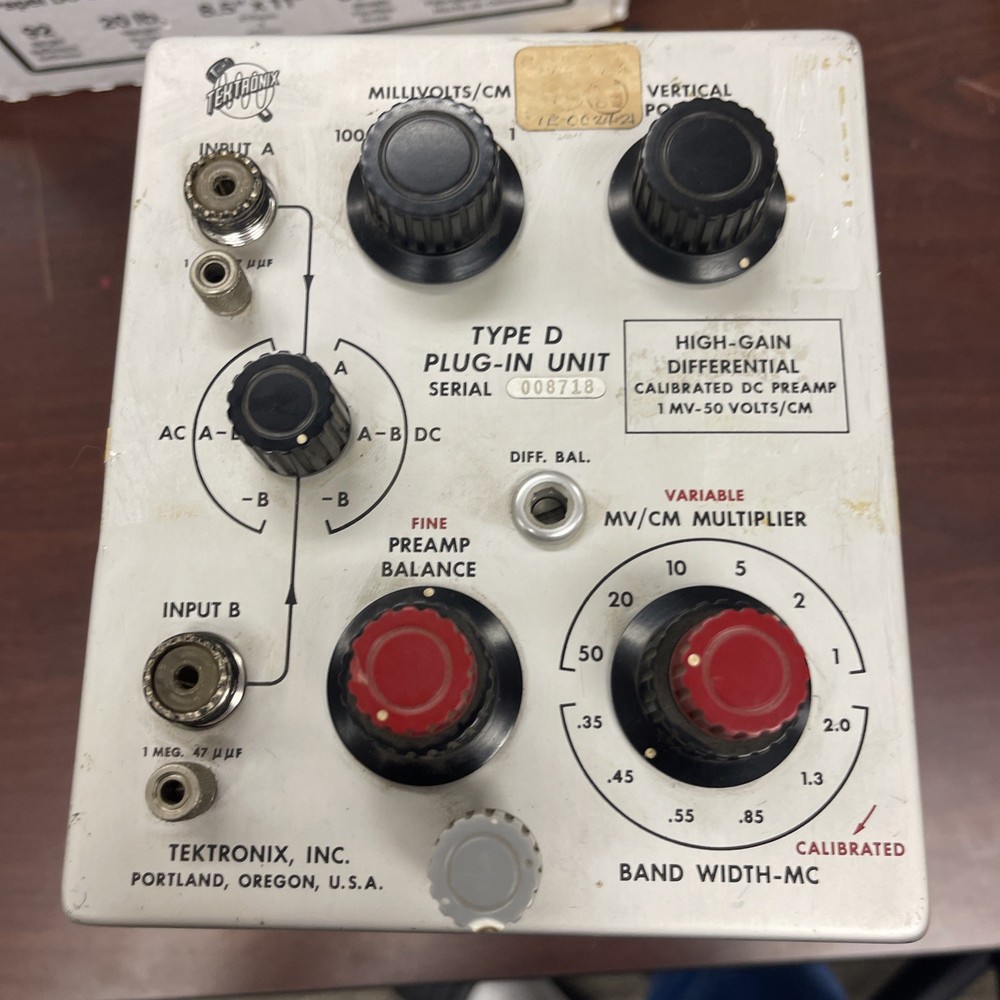 Tektronix Type D Plug In Unit  High Gain Works