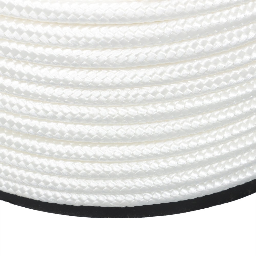 3/8 Inch Nylon Rope 500 Foot Spool 100% Nylon Solid Braid Rope Dyeable White