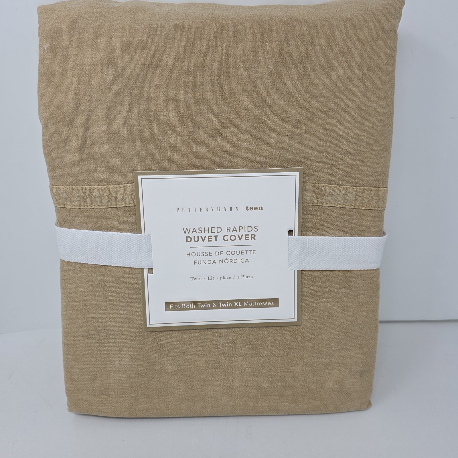 Pottery Barn Teen Washed Rapids Duvet Cover Twin Xl Tan New