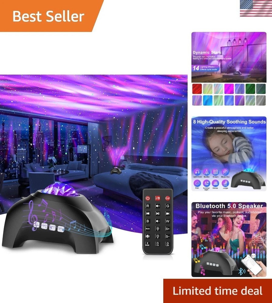 Dynamic Starry Sky Projector with Bluetooth & 33 Lighting Effects for Home Décor
