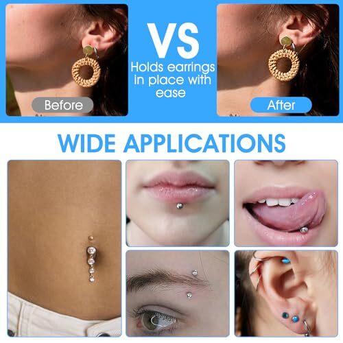 200 Pcs Clear Piercing Discs Earring Backs Plastic Disc Pads Stabilizer