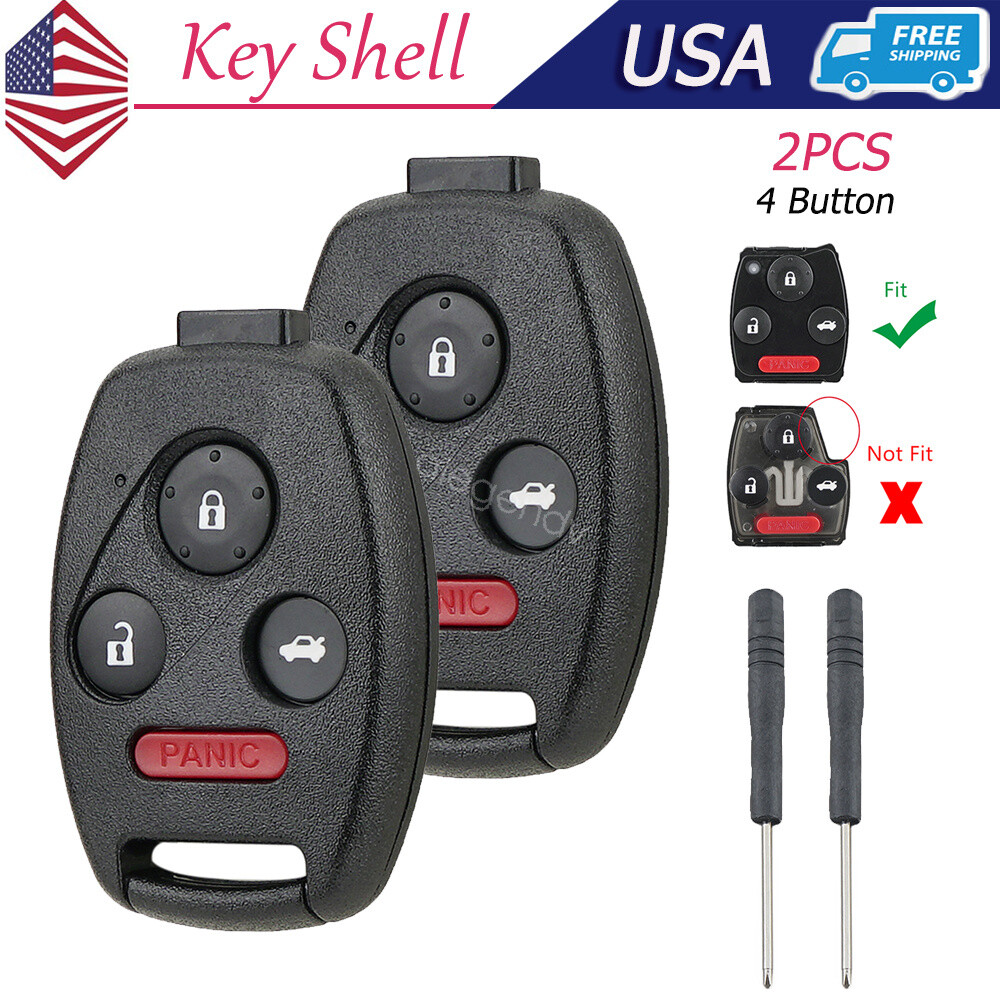 2 For 2009 2010 2011 2012 2013 Honda Accord - Remote Key Fob Uncut Shell Case