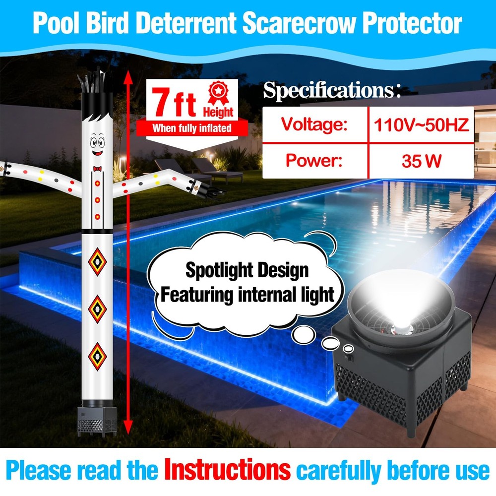** NEW Bird Deterrent Scarecrow | 7 ft Automatic Motion | Pool Protector
