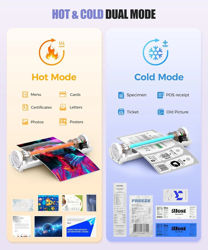 A4 Professional Laminating Machine - Hot & Cold Laminator with Quick Preheat for