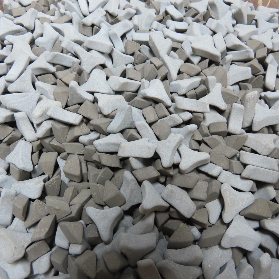 45lb+ Assorted Ceramic Triangle Tumbling Media Deburring Polishing