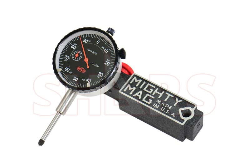 Mighty Mag 400-1 Universal Magnetic Base + 0 - 1" Dial Indicator USA P]