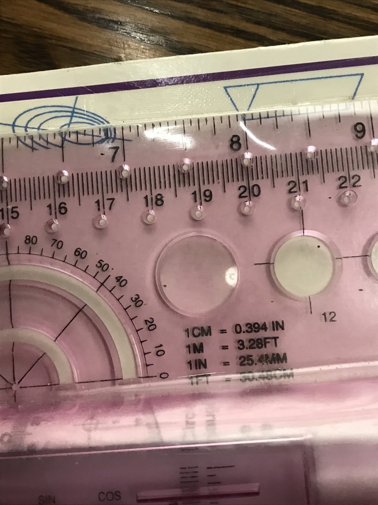 Vintage Parallel Rolling Ruler Universal Angle Rule Balancing Scale Drawing 12”