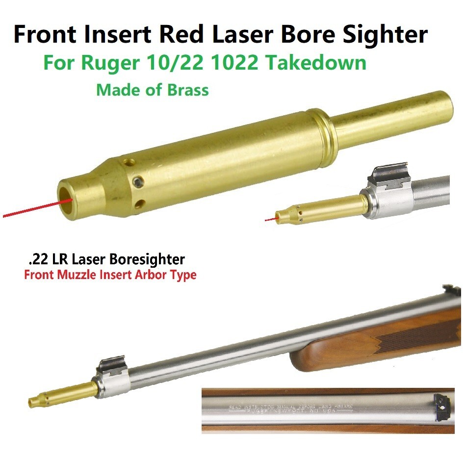 Ruger .22 10/22 Takedown Red Laser Bore Sighter Sight, Front Muzzle Insert Type