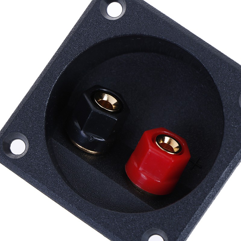 Square shape double binding post type speaker box terminal cup black and reYJQ6