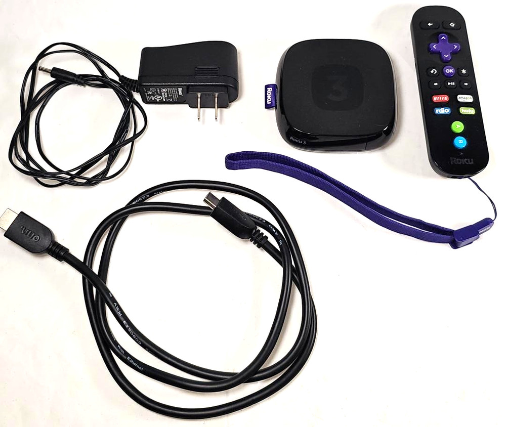 Roku 3 4200X Streaming Player with Remote Television Programming Kit 4 pieces