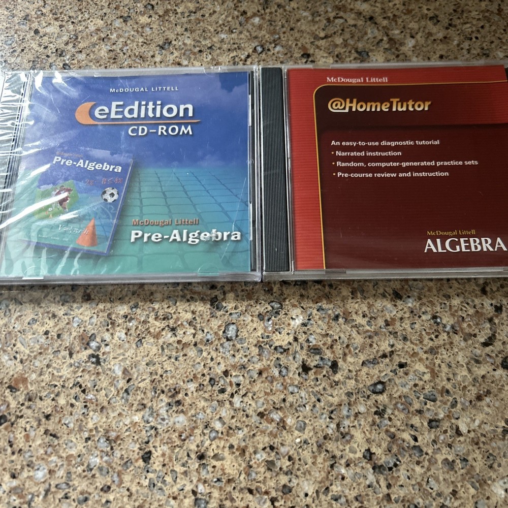 McDougal Littell @HomeTutor Algebra 1 DVD Keep Case Multi-Platform & Pre Algebra
