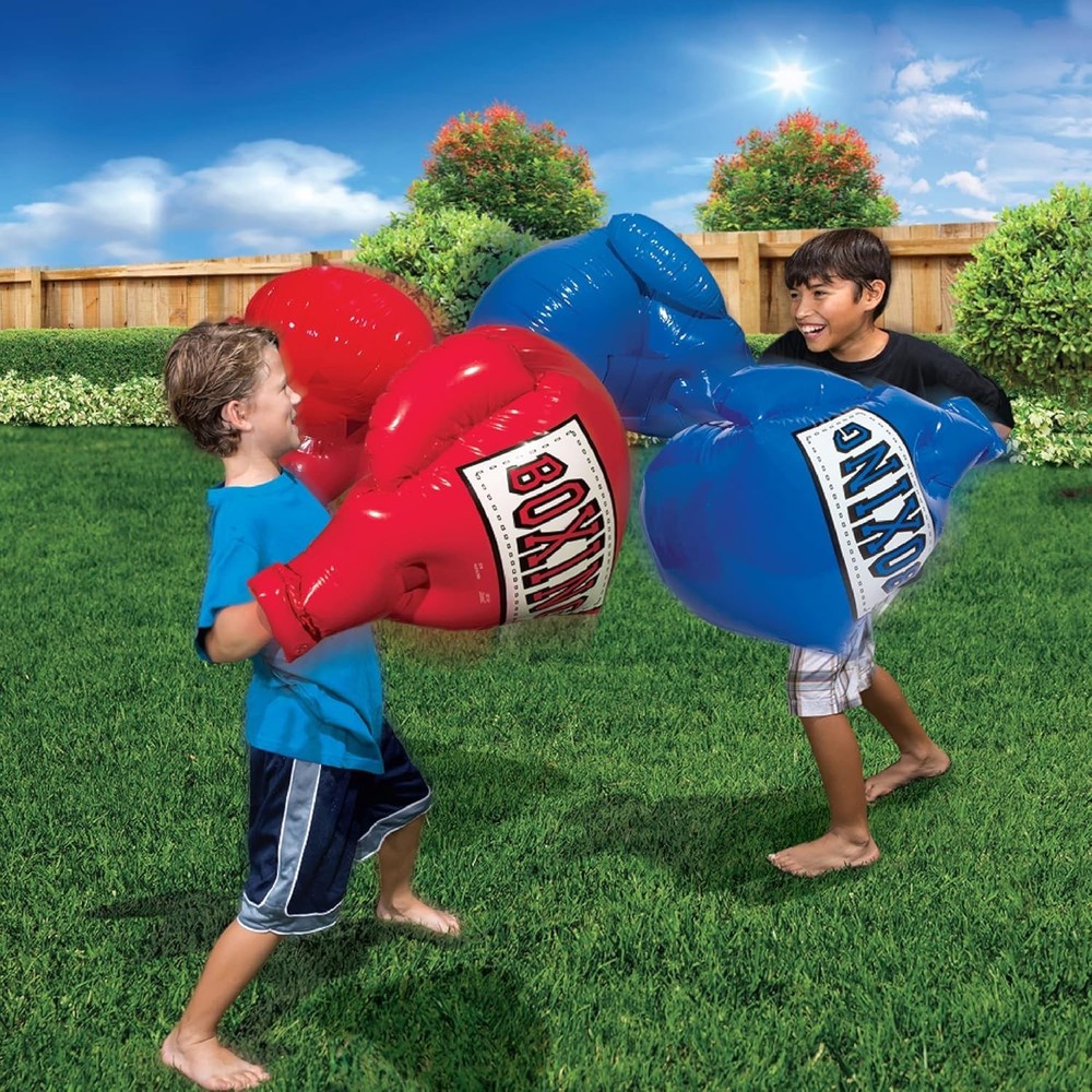 Kids Inflatable Mega Boxing Gloves, Red Blue