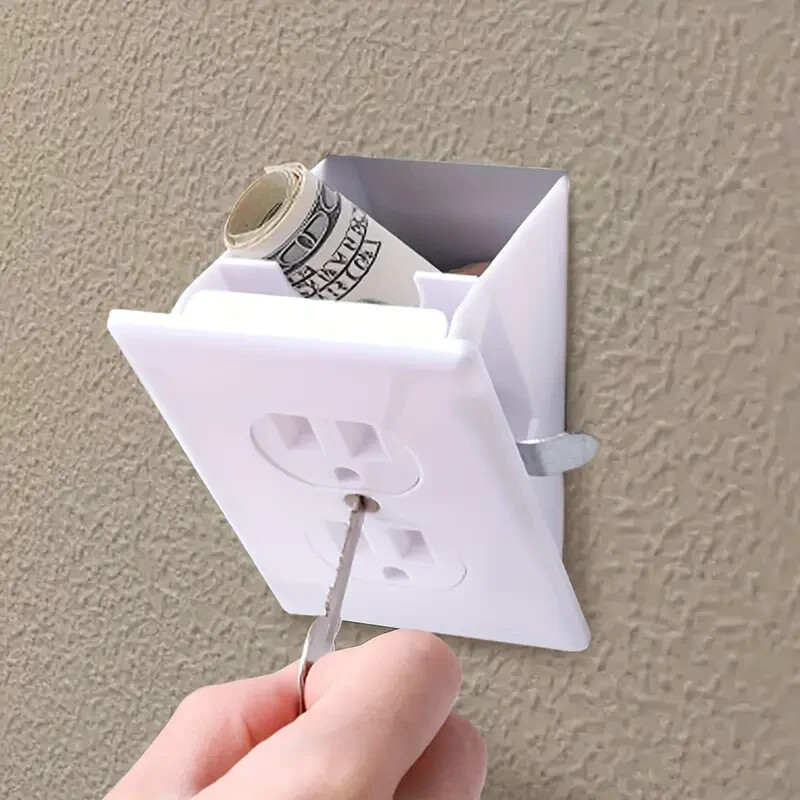 Hidden Wall Safe Outlet Discreet Storage for Valuables, Keys & Jewelry Safe Box