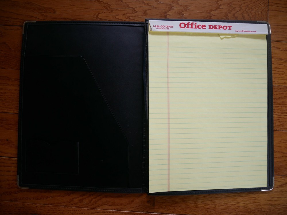 Sharp Black Portfolio with Notepad Very Good Condition