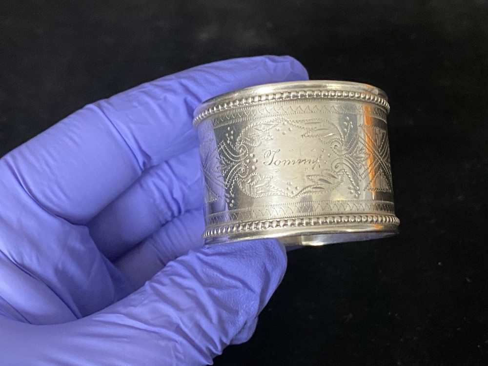 Silver Napkin Ring Engraved Tommy