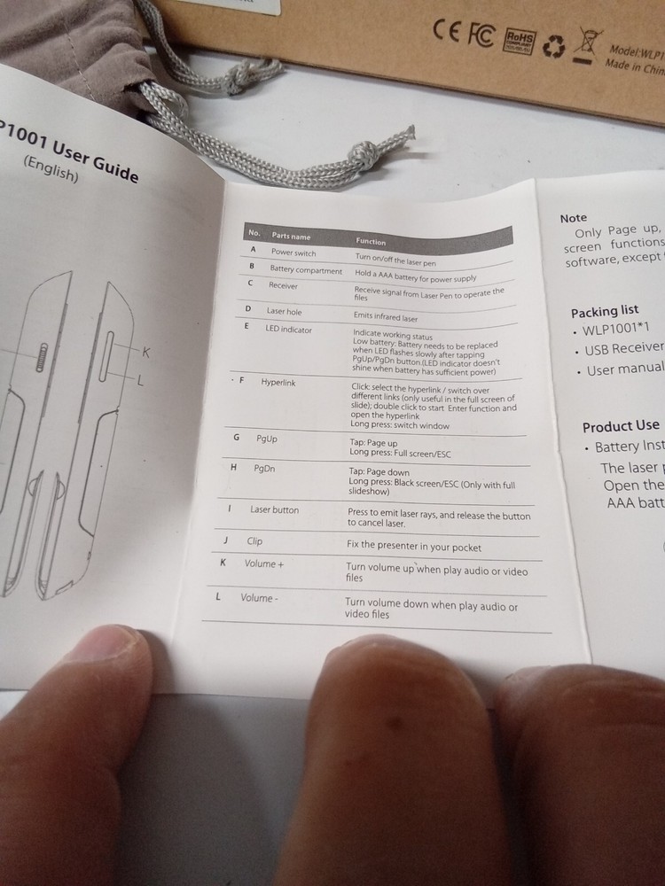 ELEKETE WIRELESS PRESENTER WITH LEASER POINTER PRESENTATION CLICKER,330FT