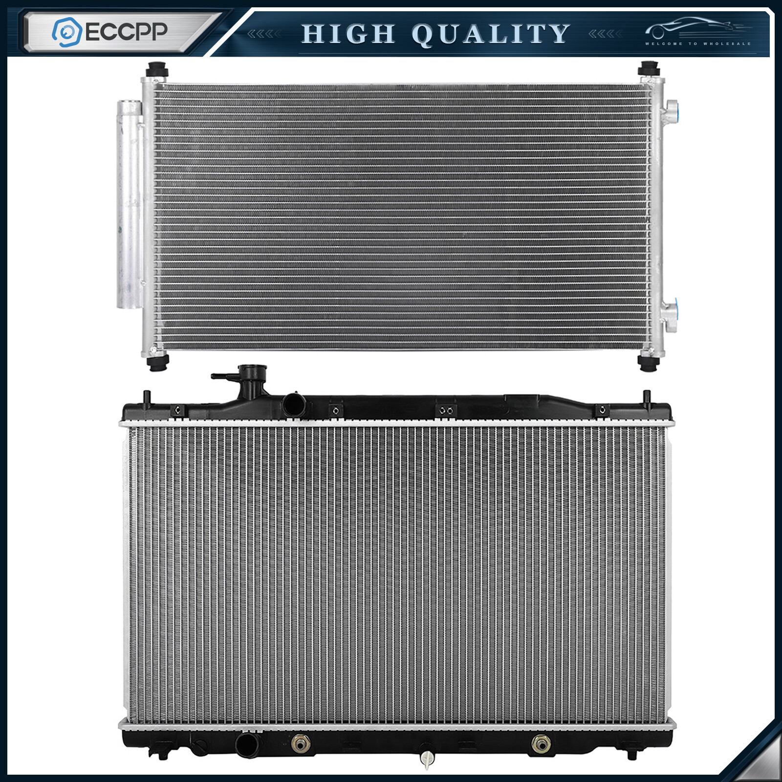 Aluminum Radiator & AC Condenser Cooling Kit For 2007 2008 2009 Honda CR-V