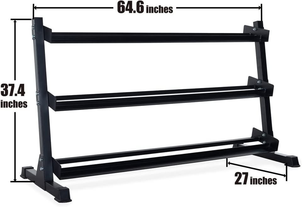 NEW 5–75 lb Dumbbell Set + 3-Tier Heavy Duty Rack – Full Commercial Gym Bundle