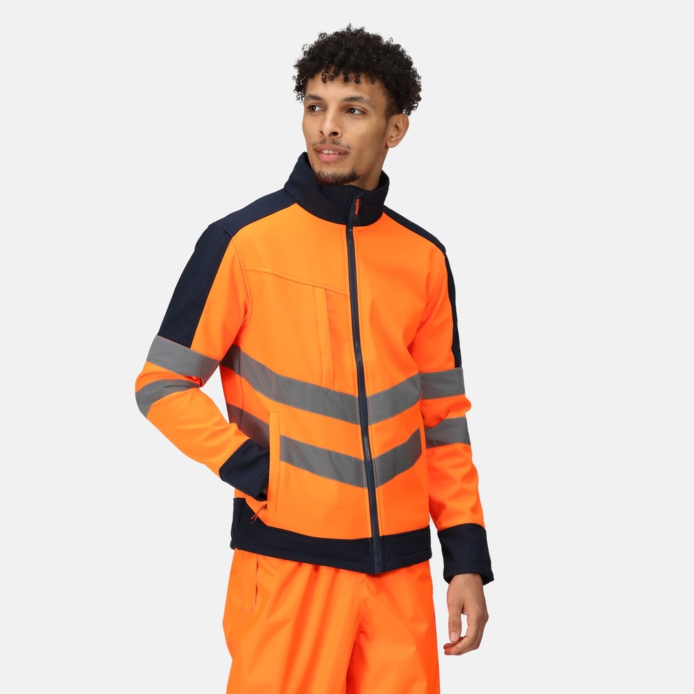 Regatta High Visibility Pro Softshell Jacket TRA625 - Men's Protected Work Coat