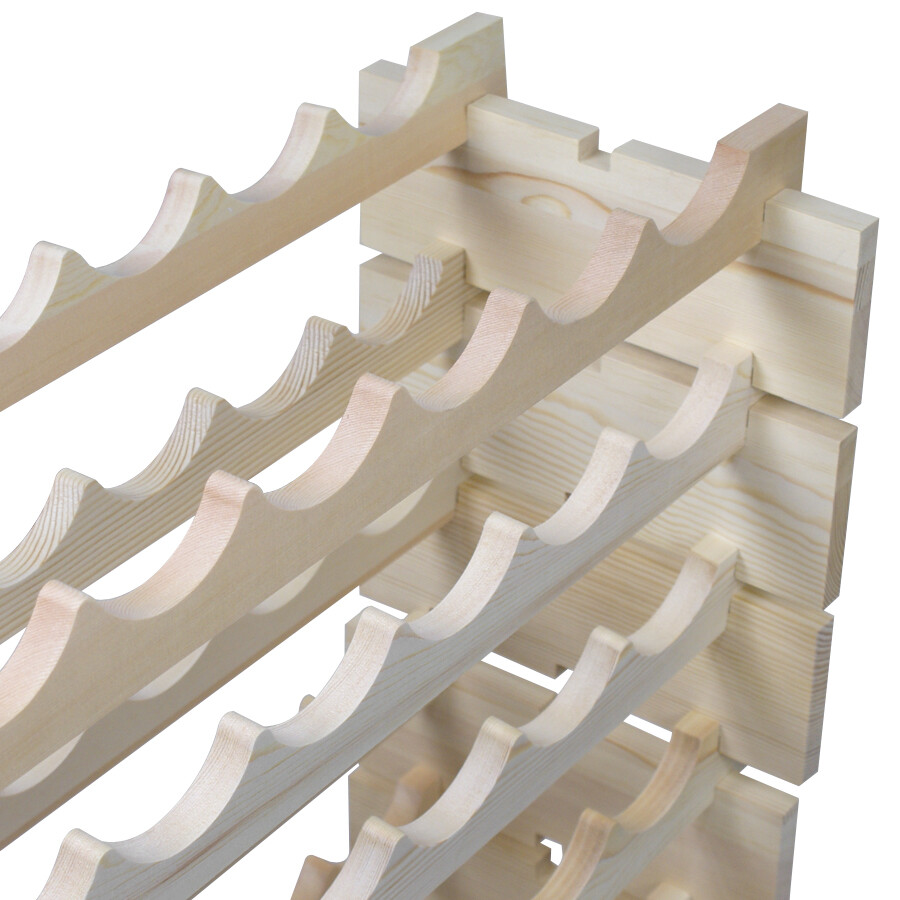 2PCS 72 Bottles Wine Rack Holder Stackable Storage 6 Tier Solid Wood Display